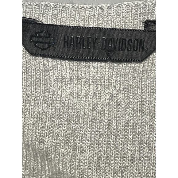Harley Davidson Sweater Womens Medium Gray Wrap Surplice V Neck Ribbed Knit - Picture 5 of 12